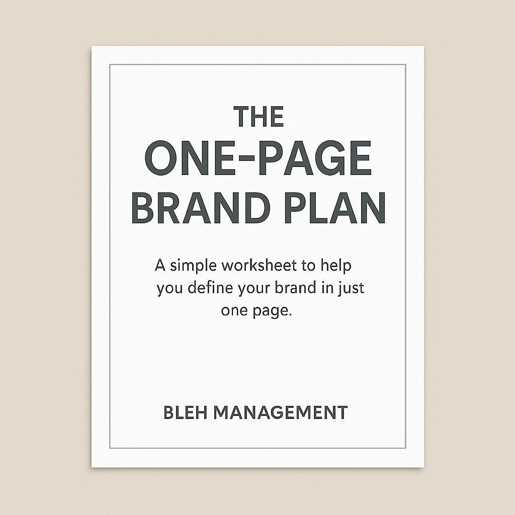 The One-Page Brand Plan – Define Your Brand in One Page