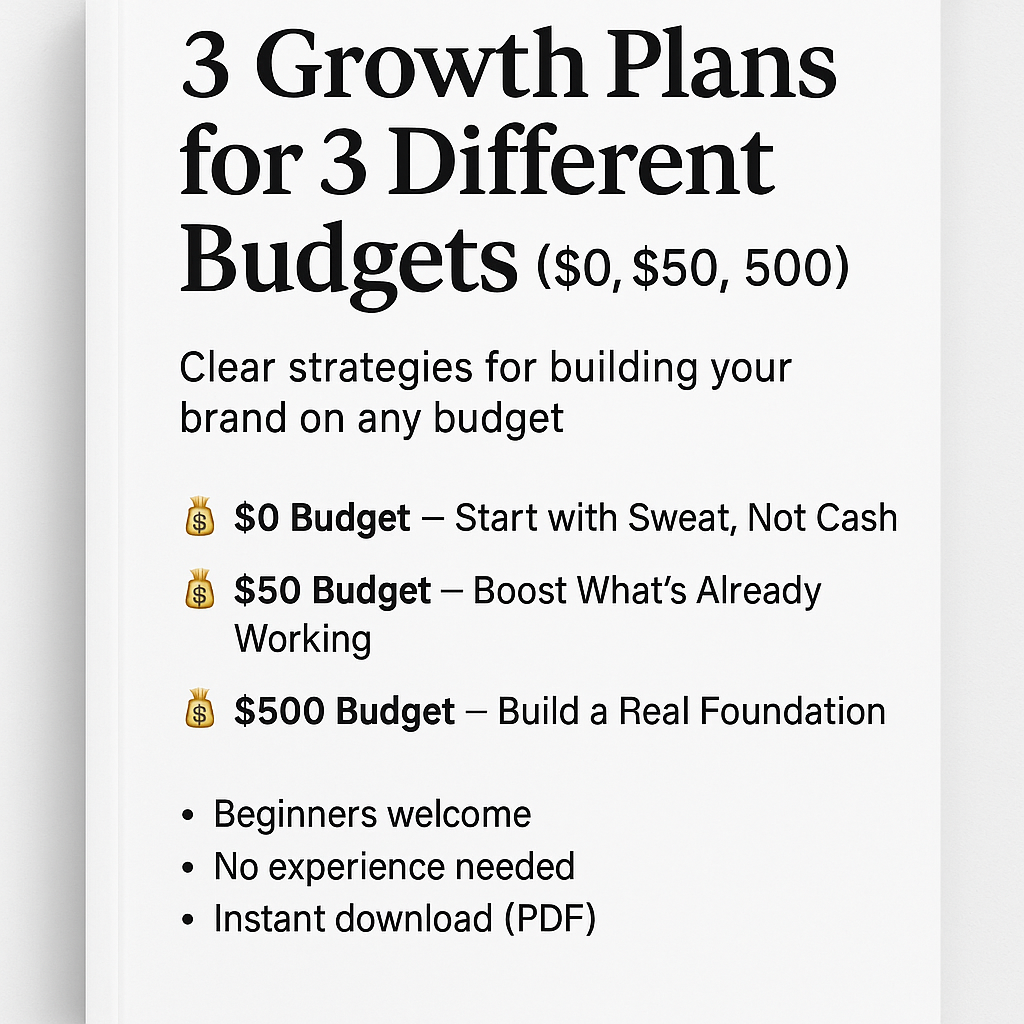 3 Growth Plans for 3 Different Budgets ($0, $50, $500) – Build Your Brand No Matter Where You Start